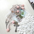thumbnail image 4 of 2025 Rose Crystal Rosary Necklace Catholic Vintage for Cross Pendant Long Chain Necklace Religious Jewelry Gift, 4 of 5