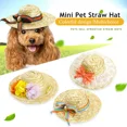thumbnail image 4 of Sombrero mexicano con hebilla ajustable para perro y gato, sombrero de paja fresco, sombrero para mascota, sombreros de paja multicolores para mascotas, para cachorros, perros pequeños, medianos y gra, 4 of 5