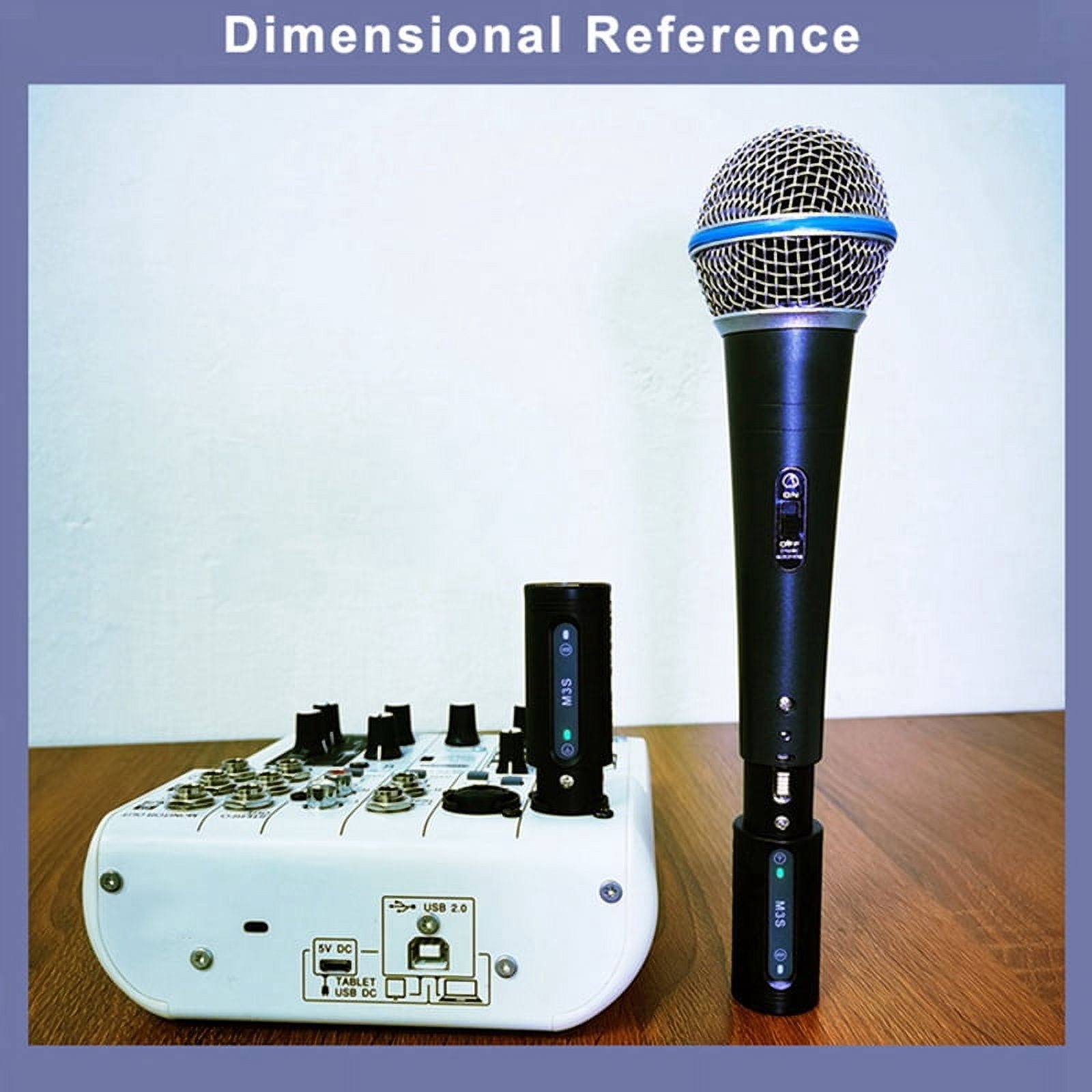 Wireless Microphone Xlr Adapter Transmitter Receiver Plug-on Mic 2.4GHz for Dynamic Microphone Audio Mixer PA System