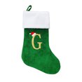 thumbnail image 3 of harmtty Xmax 1Pc Christmas Green Stocking Golden Letter Plush Top Large Handmade Reusable Xmas Tree Hanging Gift Bag Sock Pendant Holiday Party Decoration Festival Gift G, 3 of 8