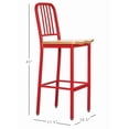 thumbnail image 3 of Home Square Wood Seat and Steel Frame Barstool in Red - Set of 4, 3 of 11