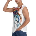 thumbnail image 3 of Balery Colorful Floral Jellyfish Camisetas sin mangas para hombre, absorbe la humedad y protege contra el mal olor.-3X-Large, 3 of 7