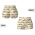 thumbnail image 6 of Yiaed Dachshund Dog Print Women's Athletic Shorts Running Shorts Sporty Short High Waisted Elastic Workout Shorts for Yoga Gym Running & Sports -X-Large, 6 of 8