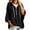 22-Black, variant on QIUOMBBP Woman Waffle Knit Hoodies Drawstring 3/4 Sleeve Half Zip Hooded Sweatshirts Loose Fit Pullover Tops Fall Winter Clothing White XL
