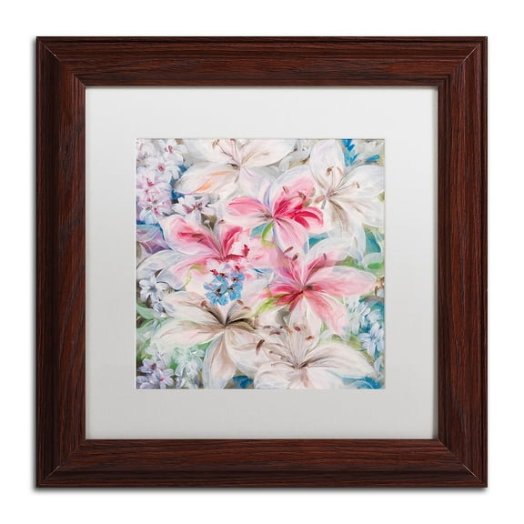 Li Bo 'Lily Patch' Matted Framed Art