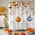 thumbnail image 3 of Thanksgiving Pumpkins Shower Curtains for Bathroom, Eucalyptus Leaves Starfish Jellyfish Waterproof Fabric Shower Curtain for Bathroom Bathtub Decoration, Machine Washable, 72"x72", 3 of 9
