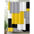thumbnail image 2 of Abstract Art Shower Curtain, Patchwork Black and Yellow Waterproof Shower Curtain Set with 12 Hooks Lightweight Washable Fabric Shower Curtains for Bathroom 36x72 Inches, 2 of 6
