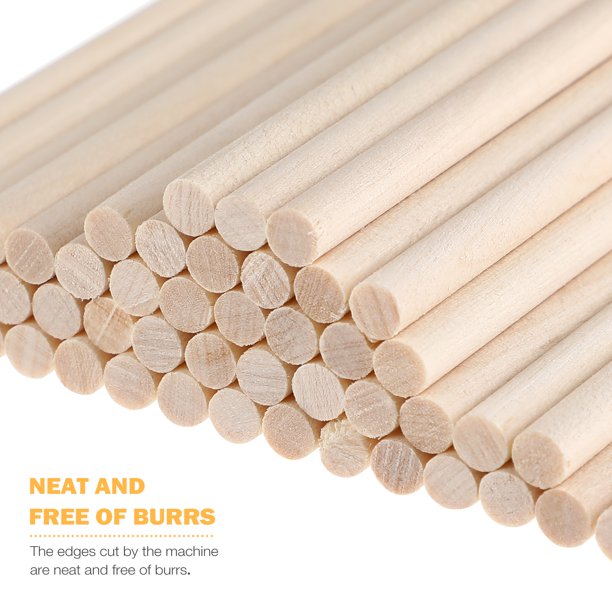 100 Pcs Wooden Sticks Wood Dowel Rods Craft Sticks Unfinished Natural Wood  Sticks for Craft Projects