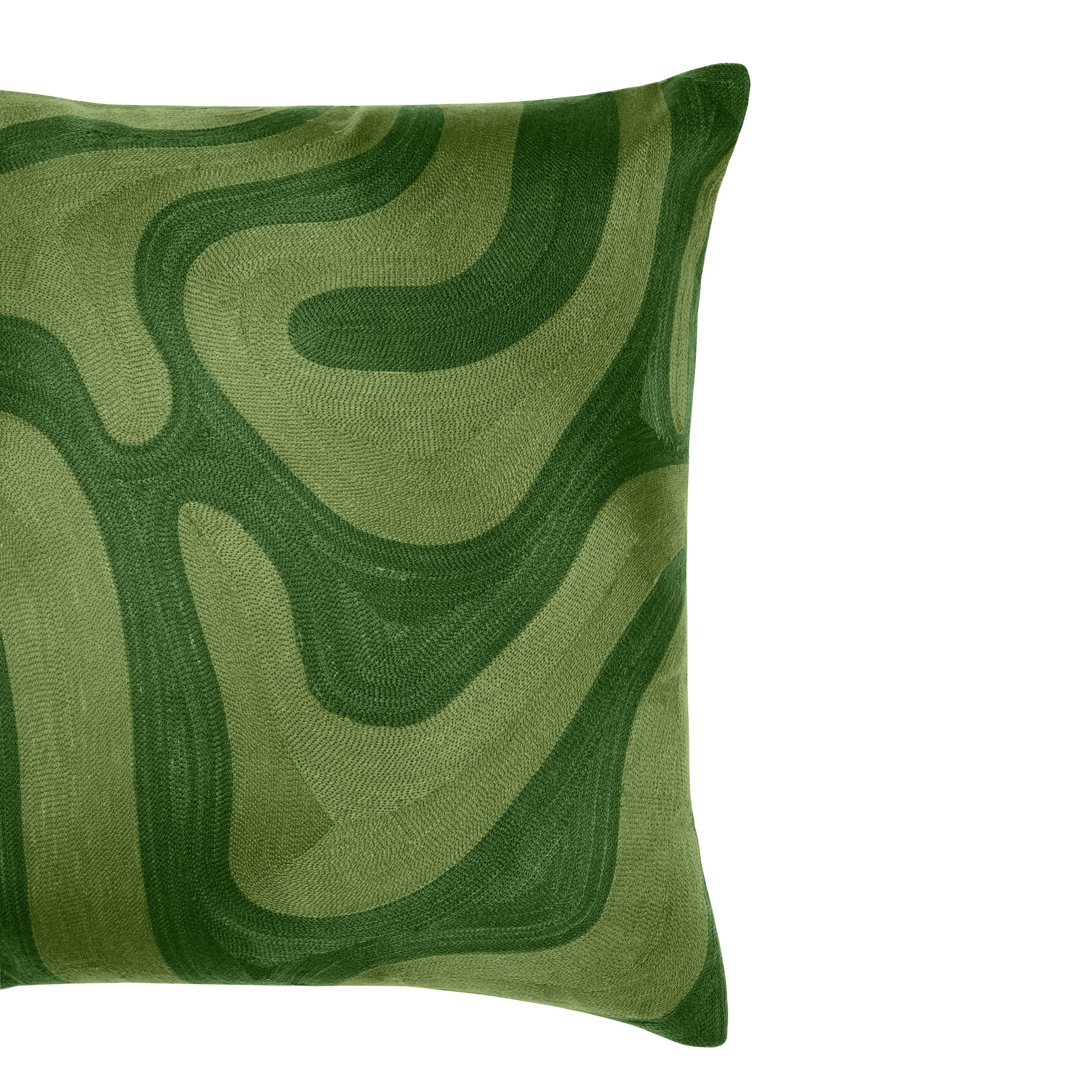 Temi Coker for Walmart Embroidered Decorative Pillow, 20 in x 20 in, Green