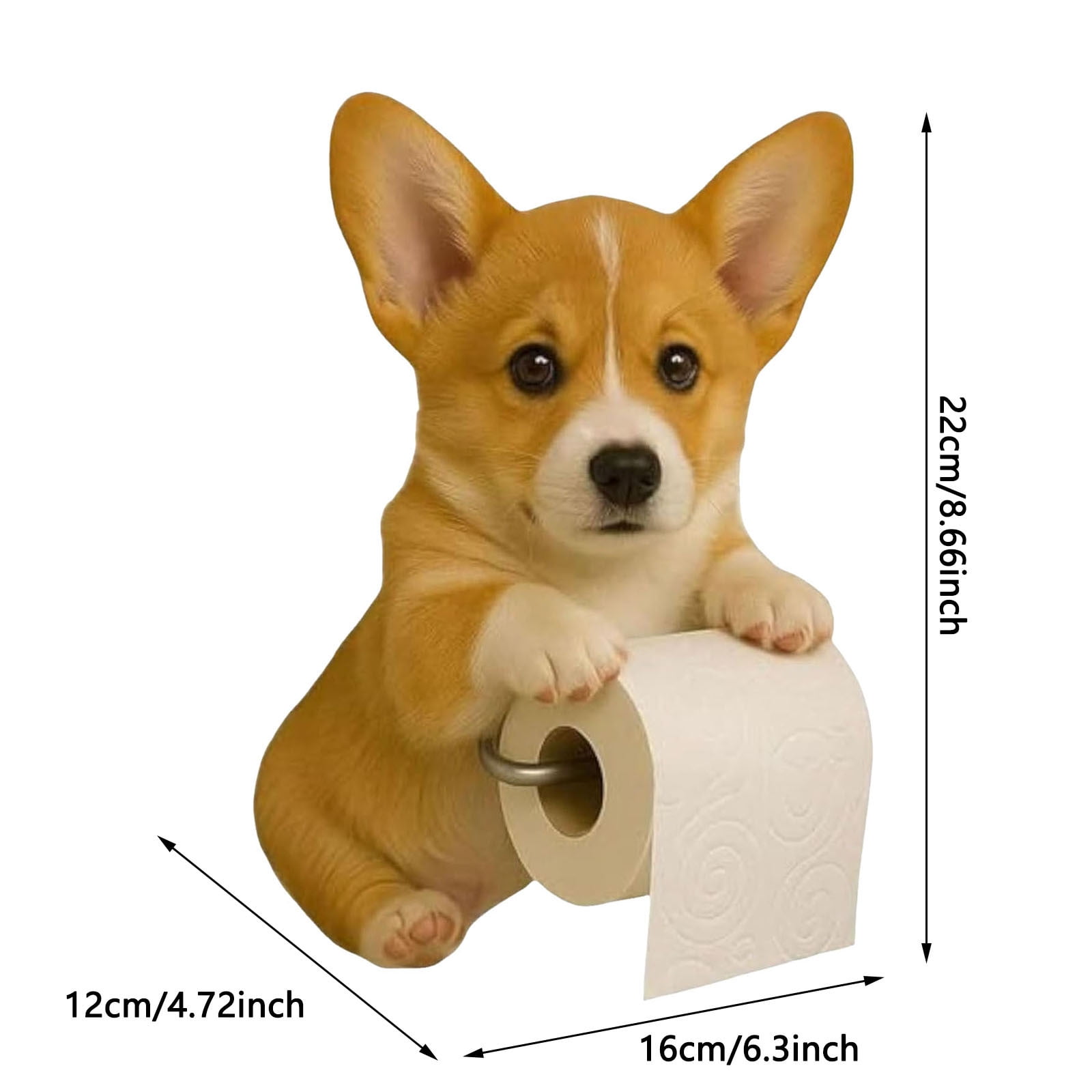 DUBF Dog Paper Towel Holder - Cute Puppy Wall Mounted Toilet Roll Dispenser - Pet Theme Bathroom Tissue Storage for Home RV Dorm Kitchen for Dog Lovers