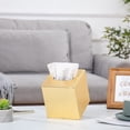 thumbnail image 4 of Funda de caja de pañuelos dorada, tapa de caja de pañuelos cuadrada, soportes de caja de pañuelos dorados, soporte para pañuelos para accesorios de baño, soportes para pañuelos de baño, 4 of 7