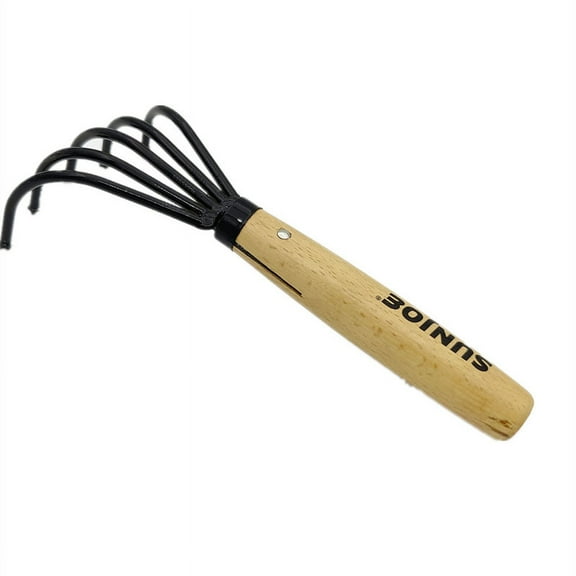 Hand Cultivator Garden Tool, Heavy Duty Hand Forged Carbon Steel, Small Hand Rake For Weeding, Digging, Cultivating, Leaf Gathering, Black1Pcsbrown