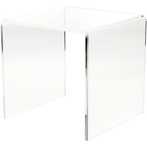 Plymor Clear Acrylic Beveled Square Display Riser, 12" H x 12" W x 12" D (3/8" thick)