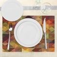 thumbnail image 3 of Ambesonne Colorful Place Mats Set of 4, Grid Mosaic Geometric, Standard Size, Brown and Marigold, 3 of 6