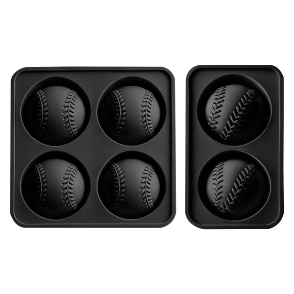 Baseball Ice Cube Mold, Silicone Ball Shaped Ice Tray, Easy Release Large Sphere Mold, With Funnel and Tight-Sealing Lid, Reusable Frozen Maker, Ideal for Whiskey, Wine and Beverages, 2 Cavities