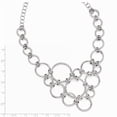 thumbnail image 3 of White Sterling Silver necklace Fancy Themed Diamond-cut 18.5 in 11 mm, 3 of 3