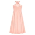 thumbnail image 6 of Yartina Girls Sequins Halter Neck Sleeveless Elegant Party Dress Backless Flower Girls Dress Formal Pink 12, 6 of 7