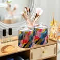 thumbnail image 3 of Yayeee 2 Pack Qtip Holder Bathroom Cotton Swab Canister with Lid Clear Dispenser Set, Stripes Pattern, 3 of 6