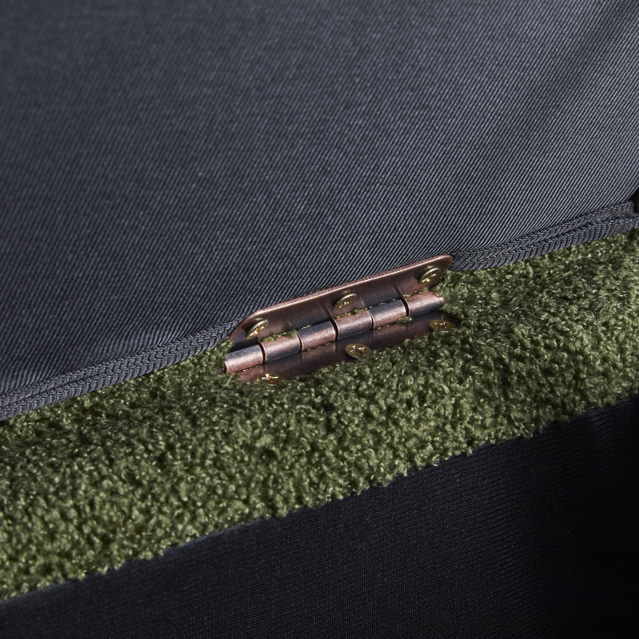 Christopher Knight Home 39" Green Boucle Storage Ottoman with Hinged Lid and Birch Wood Legs