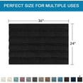 thumbnail image 2 of Bath Mats for Bathroom Non Slip Extra Thick Chenille Striped Bath Rug 24" x 36" Absorbent Non Skid Fluffy Soft Shaggy Rugs Washable Dry Fast Plush Mats for Indoor, Bath Room, Tub - Black, 2 of 6