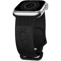 TOYOUTHS Sunflower Engraved Band Compatible with Apple Watch Bands 38mm 40mm 41mm Women Girls, Floral Sport Silicone Flower Wristband for iWatch Series 8/7/6/5/4/3/2/1/SE/Ultra