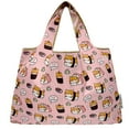 thumbnail image 3 of Wrapables Large Foldable Tote Nylon Reusable Grocery Bags, Doggy Sushi, 3 of 6