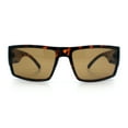 thumbnail image 4 of Mens Glass Lens Narrow Rectangle Plastic Sporty Squared Sunglasses Tortoise - Brown, 4 of 8