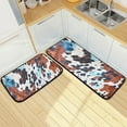 thumbnail image 7 of Blue Leopard Anti Fatigue Mats for Kitchen Floor,Set of 2 Non Skid Washable Waterproof Anti Kitchen Floor Mats for Kitchen Office Laundry Room Bathroom (19"x27"+19"x47") Home Decor, 7 of 7