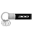 thumbnail image 2 of Chrysler 300 Black Real Leather Strap Chrome Round Hook Metal Key Chain, 2 of 4