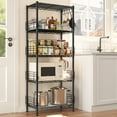 thumbnail image 2 of REIBII 5-Tier Wire Shelving Unit Adjustable Pantry Shelves with 4.7" Side Guards,21.7"W x 13.8"D x 59.1"H Narrow Metal Storage Rack with Shelf Liners & Hooks,for Kitchen,Bathroom,Small Spaces, 2 of 9