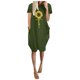 thumbnail image 2 of Gibobby Vestidos Casuales para Mujer Vestido para mujerO-cuello de manga cortaVacacionesVestido informal(Verdemilitary,XL), 2 of 3