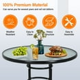thumbnail image 5 of Dkelincs 32" Patio Table Round Tempered Glass Bistro Table with Umbrella Hole Outdoor Dining Table All-Weather Furniture for Outside, Garden, Balcony, 5 of 10