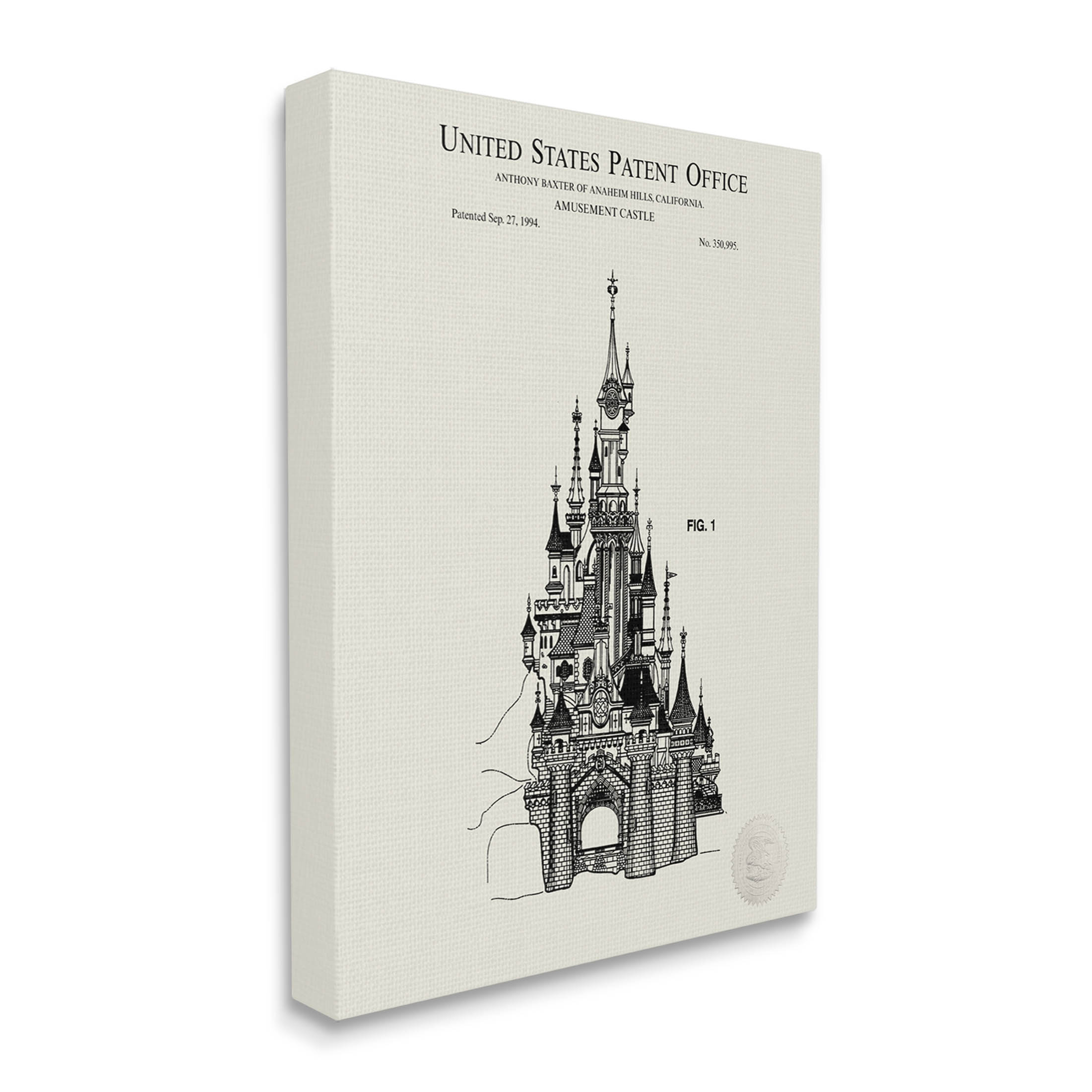 Stupell Industries Intricate Castle Blueprint Diagram Graphic Art Gallery Wrapped Canvas Print Wall Art, Design by Karl Hronek