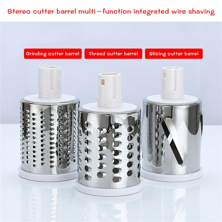  Cambom Rotary Cheese Grater Round Mandoline Slicer with 3  Interchangeable Blades, Manual Vegetable Food Shredder with Strong Suction  Base by Cambom: Home & Kitchen