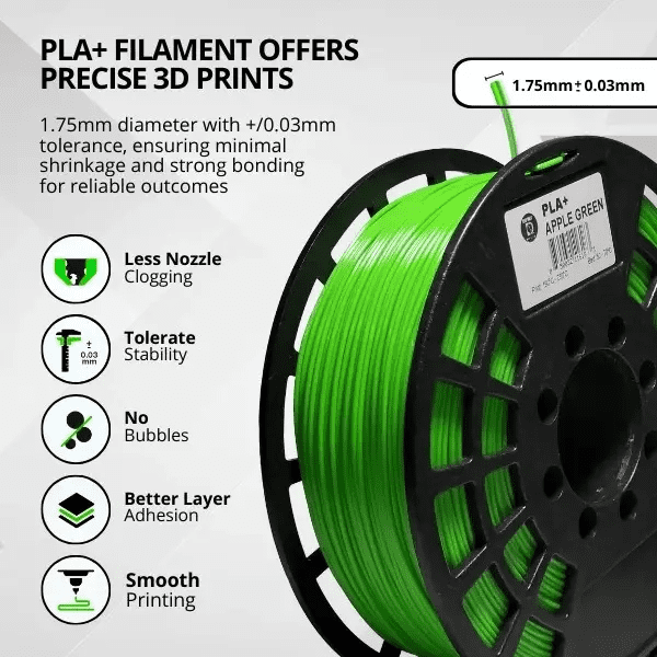 IIID MAX | Apple Green PLA Plus Filament | 1kg - 1.75mm