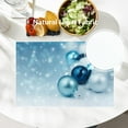 thumbnail image 2 of Blue White Ball Placemats,Merry Christmas Snow Colorful Baubles Washable Linen Table Mats for Kitchen Table Double Insulation Decor Dining Set Indoor Outdoor 12X18 in Set of 4, 2 of 6