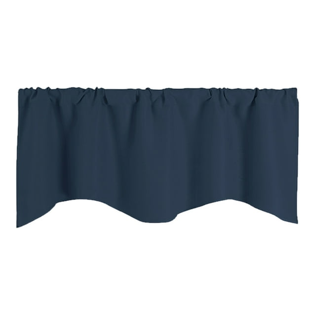 Cortina corta decorativa con filtración de luz Sunnimix cenefa de ventana de cocina Azul 132x46cm