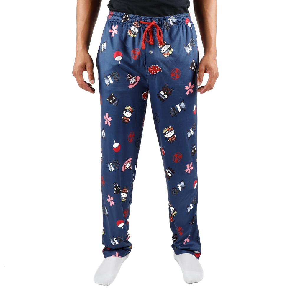 Naruto X Hello Kitty Characters Men's Loungewear Pajama Pants Navy ...