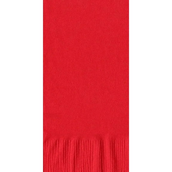 200 - (4 Pks of 50) 2 Ply Plain Solid Colors Dinner Hand Towel Napkins Paper - Red