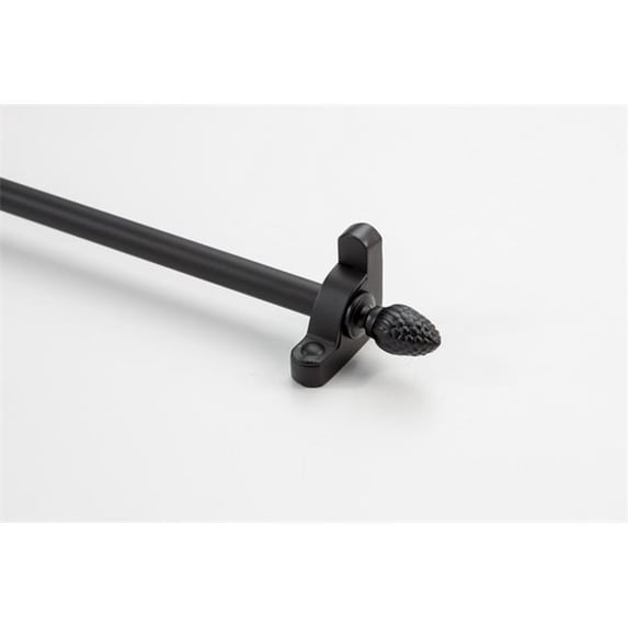 Zoroufy 01901-03953 36 in. Heritage Smooth Tubular Stair Rod Set Regular Brackets Pineapple Finial in Wrought Iron
