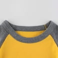 thumbnail image 4 of HCNTES Boys Long Sleeve Raglan T Shirts Kids Color Block Crewneck Casual Tops Tees(Yellow,1-2 Years), 4 of 7