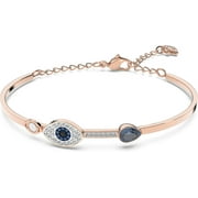 Tao Yuan Women's Evil Eye Bangle Bracelet - Blue Crystal, Mixed Metal Finish, Medium Size