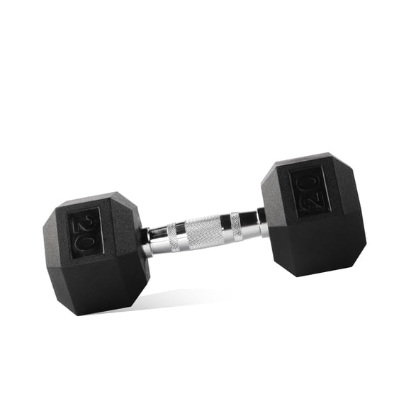 Mancuerna Pesa Hexagonal Cromada 20 Libras 9.07 kg con Cubierta de Caucho Agarre Antideslizante