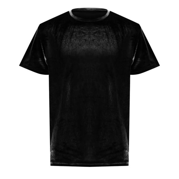Men Shirt - Velvet Tshirts for Men Casual Soft Crewneck Short Sleeve Vintage Basic Loose Tees Pullover Tops