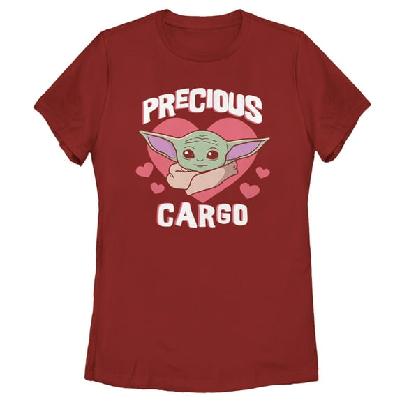 Women's Star Wars: The Mandalorian Valentine's Day The Child Precious Cargo Graphic Tee Red 2X Large