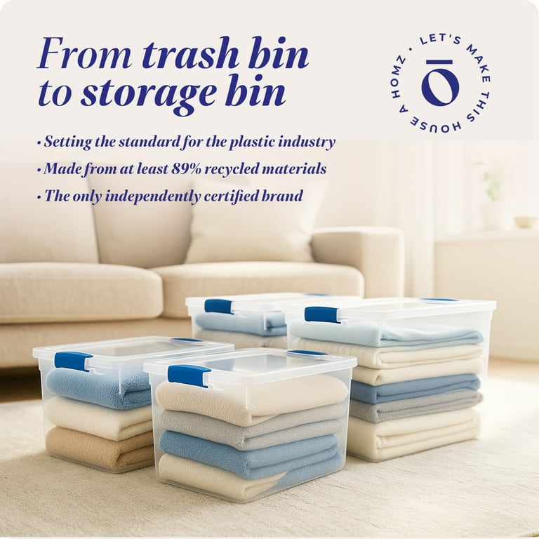 Homz 112 Quart Storage Container 2 Pck w/ 66 Quart Storage