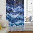 thumbnail image 6 of Navy Blue Ombre Sheer Curtains 84 Inches Long, Modern Moire Abstract Art Luxury Light Filering Curtains, Breathable Simi Curtain Privacy Drapes for Living Room Bedroom Lightweight Window Treatment, 6 of 9