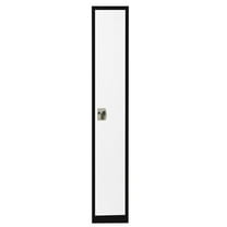 AdirOffice ALHI629201BW Steel Storage Locker, 1 Tier, 12 x 12 x 72 in., Black Body & White Doors