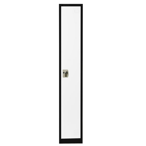 AdirOffice ALHI629201BW Steel Storage Locker, 1 Tier, 12 x 12 x 72 in., Black Body & White Doors