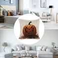thumbnail image 3 of Evil pumpkin Jack-o'-Lantern Linen toss pillowcase decoration pillowcase gifting preferred 24x24 inch cushion cover sofa pillowcase sofa bedroom living room car, 3 of 8